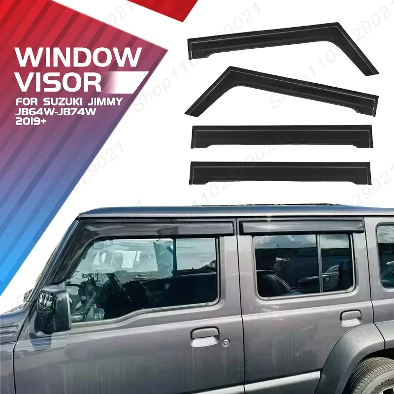 4/6Pcs Window Visor For Suzuki Jimny 5Doors MK4-JB64W-JB74W 2019+ Weathershield Sun Rain Deflector Guard Car Window Deflector