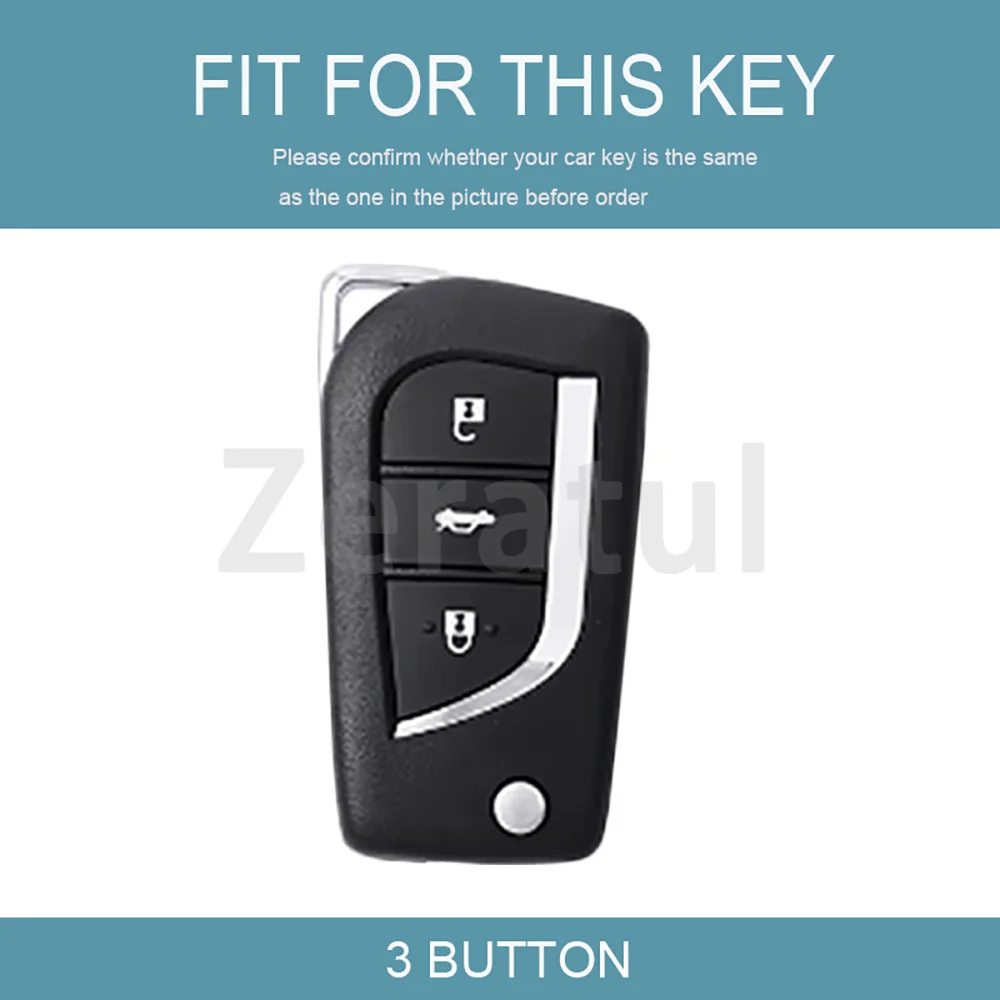 Leather TPU Remote Keyless Holder Shell Keychain Car Key Case Cover for Toyota Highlander RAV4 Yaris Corolla Camry Levin Reiz