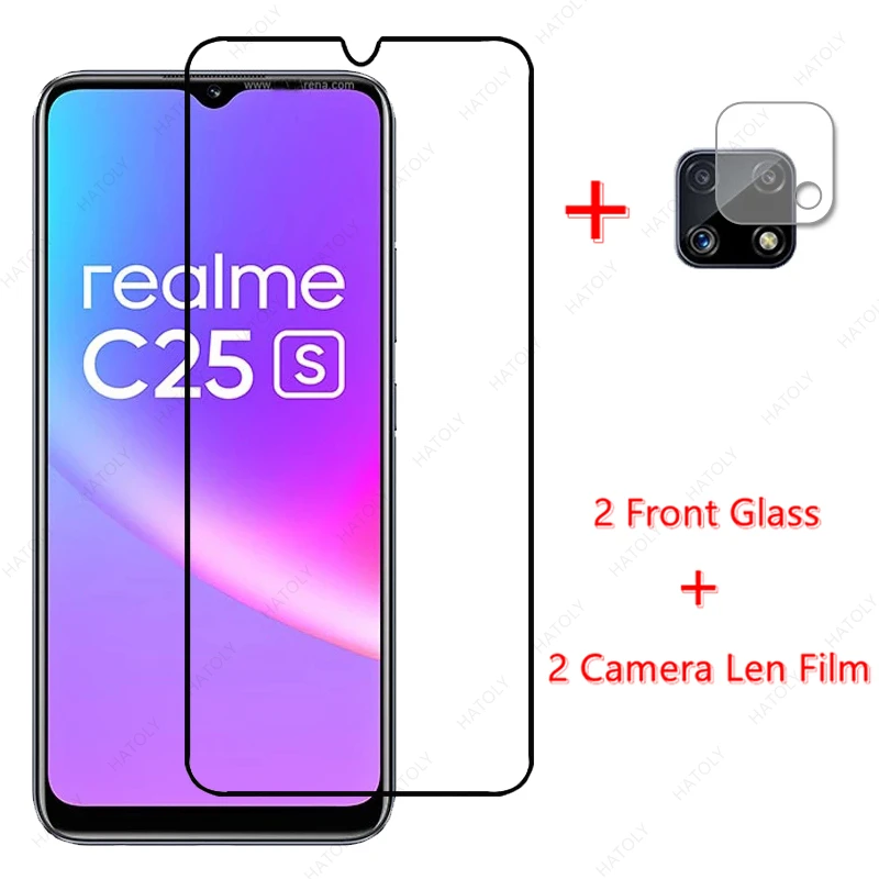 For Realme C25s Glass for Realme C25s Tempered Glass Screen Protector Camera Len Film for Realme C25 C21 C15 Narzo 30A GT 5G