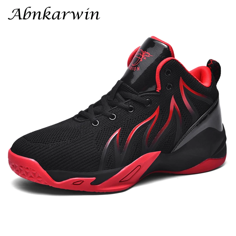 Summer Men High Top Mesh Basketball Shoes Sneakers Training Sport Shoes Plus Size 47 48 Breathable Anti Slip