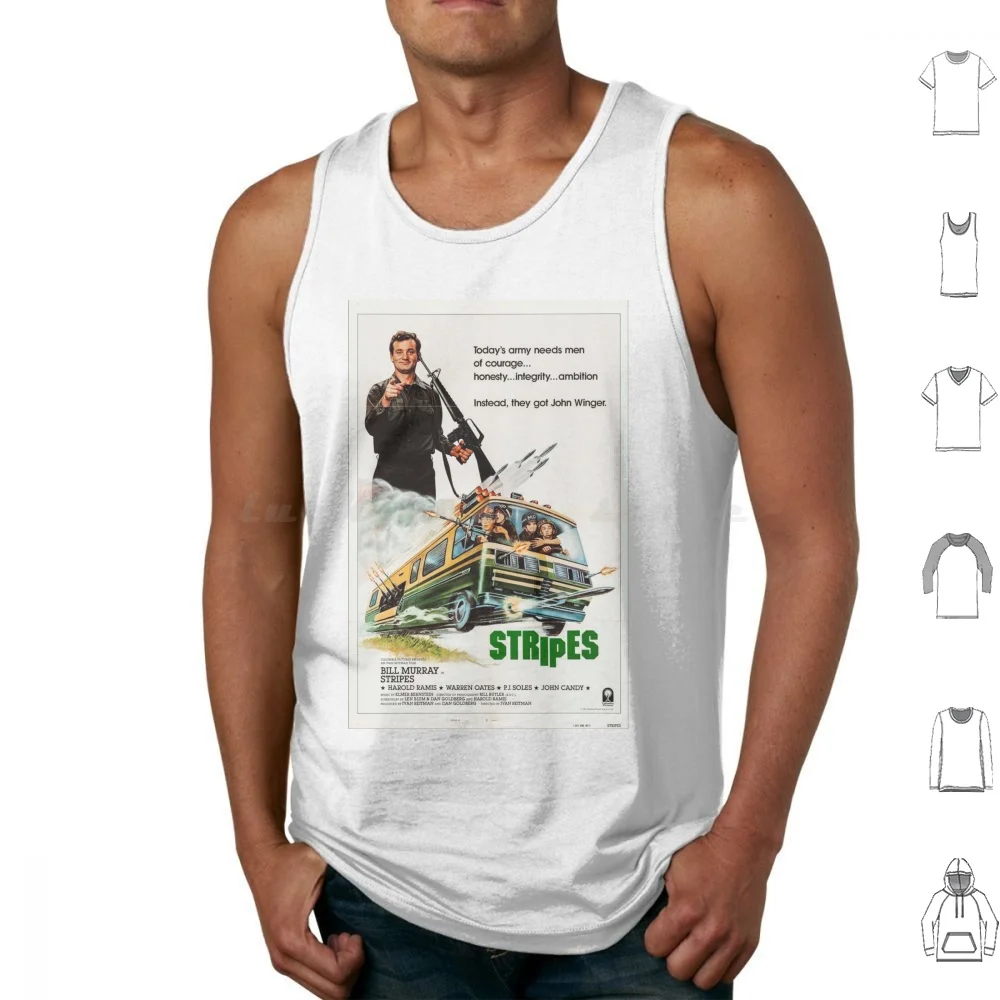 Stripes-1980s Comedy Classic Tank Tops Print Cotton Bill Murray Harold Ramis Ramis Murray Military Army Marines