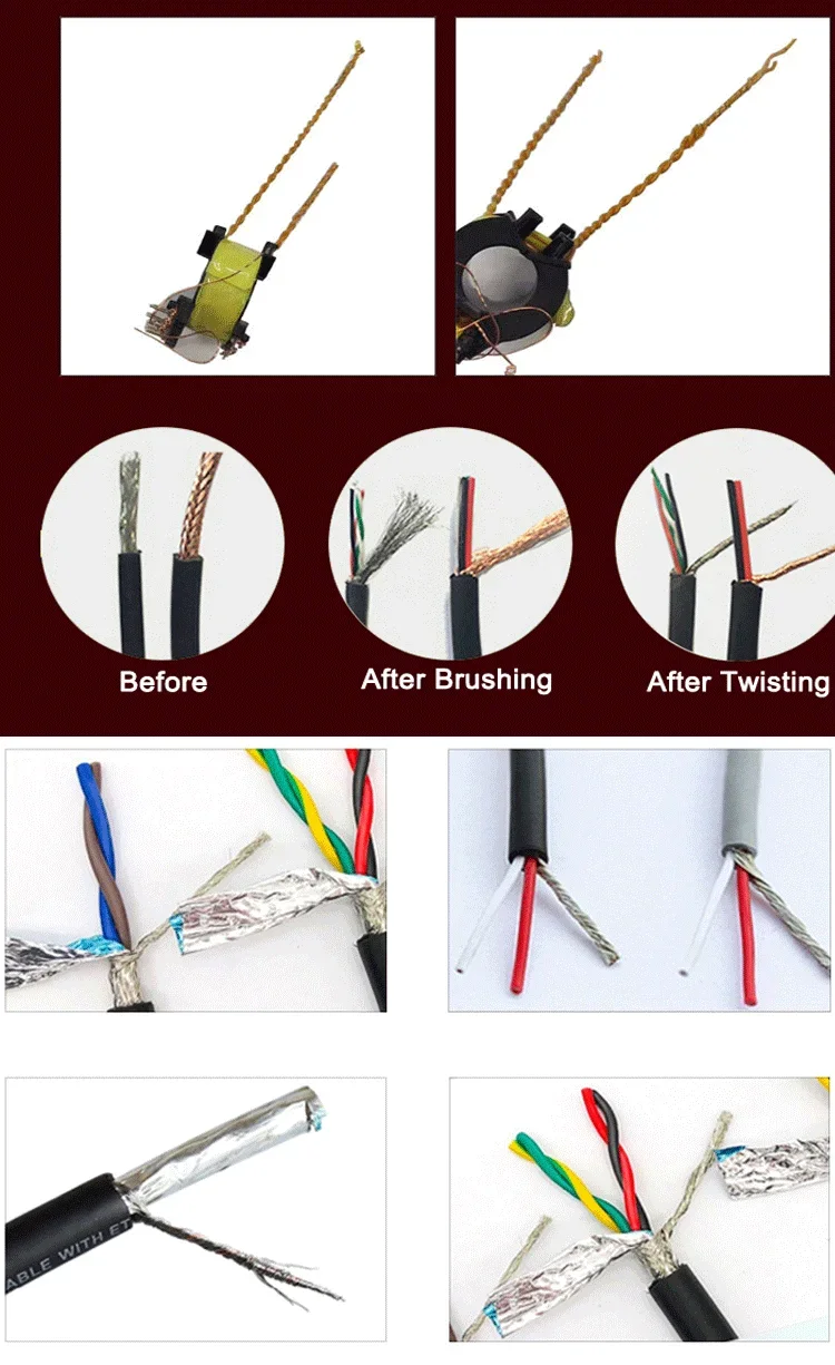 YH-N100 آلة لف الأسلاك المحمية معدات إعصار الكابلات آلة سلك فرشاة الدرع