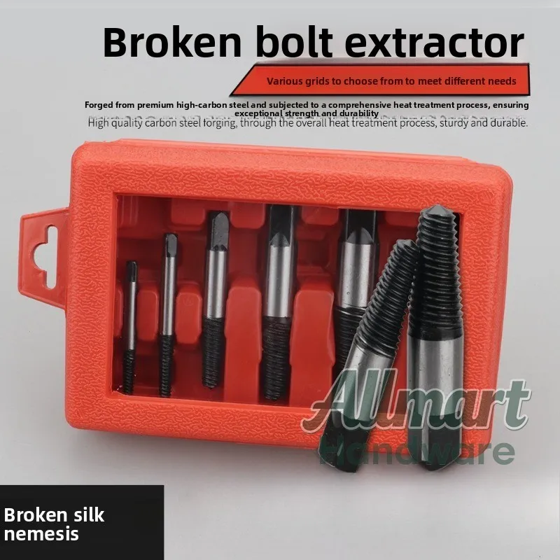 Professional boxed 8pc fine tooth screw extractor, faucet triangle valve broken wire extractor, hardware tool