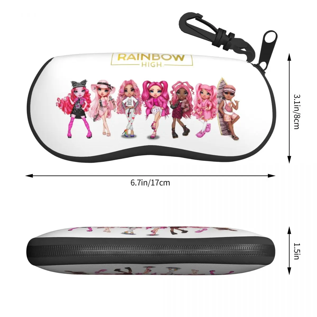 Rainbow High And Shadow High Pink Characters Shell Eyeglasses Protector Cases Cute Sunglass Case Glasses Bag