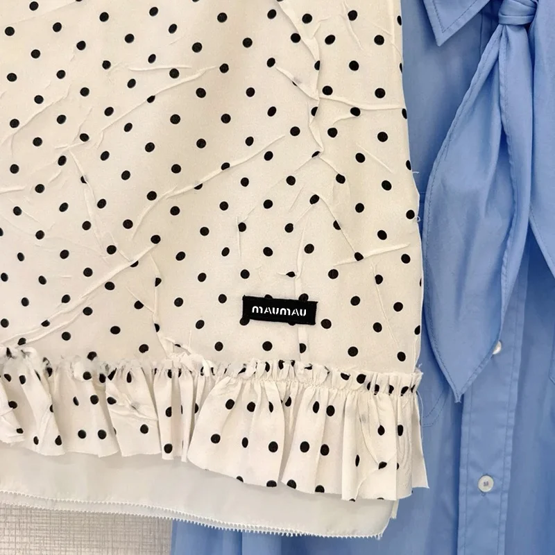 Gonna a pois a vita alta Donna Primavera Estate Autunno Faion Gonna a trapezio coreana Sle Gonna a trapezio ort Lunghezza f Gonna corpo