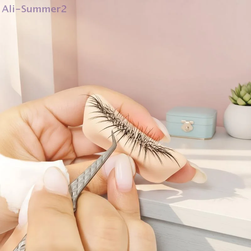 1 قطعة نموذج سيليكون لممارسة الرموش مع ملحقات رمش واقعية ، أداة تمديد الرموش للتدريب قابلة لإعادة الاستخدام #4