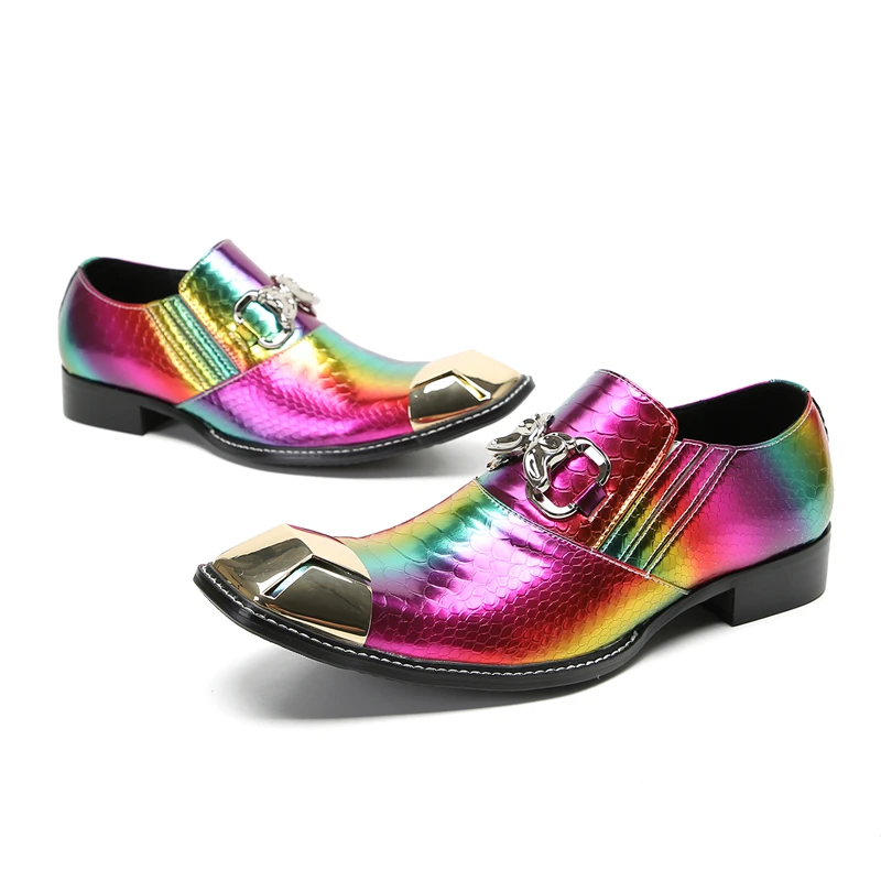 Quadratische quadratische Niet Stil lässige Lederschuhe modische Persönlichkeit bequeme Herren schuhe trend ige Leder neunte Hosen Schuhe – Detail 29
