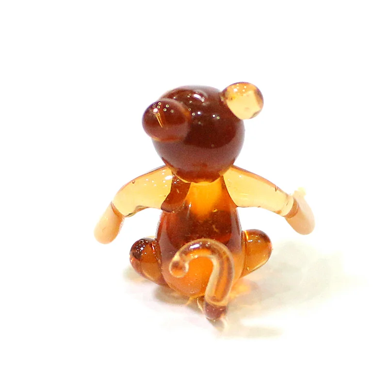 Cute Monkey Mini Figurine Glass Ornaments Home Table Fairy Garden Decor Supplies Tiny Animal Statue Holiday Party Gift for Kids