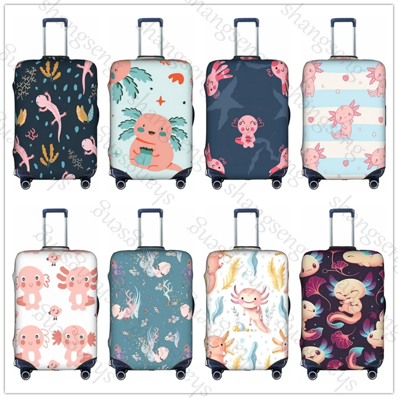 

Axolotl animal cute Travel suitcase protective case, suitcase cover elastic protection, washable Luggage cover, 18-32 in