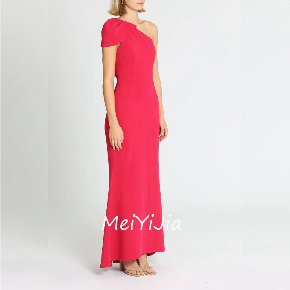 Meiyijia Evening Dress  Sleeveless One-shoulder Mermaid Ruffle Crepe Saudi Arabia Sexy Evening Birthday Club Outfits Summer 2024