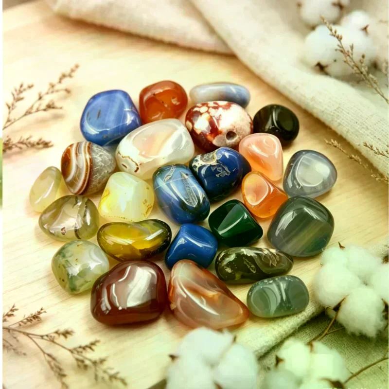 50g Mixed Colors Natural Agate Stones Gemstone Rock Tumble Stone 20mm Decoration