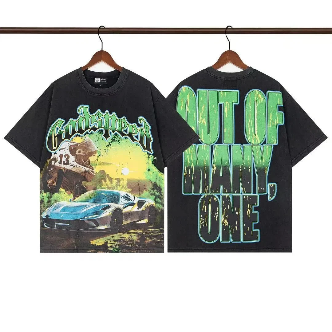 

2025SS Godspeed Мужская повседневная футболка с принтом черепа Топы для мужчин Мужские футболки Женская одежда Мужская одежда