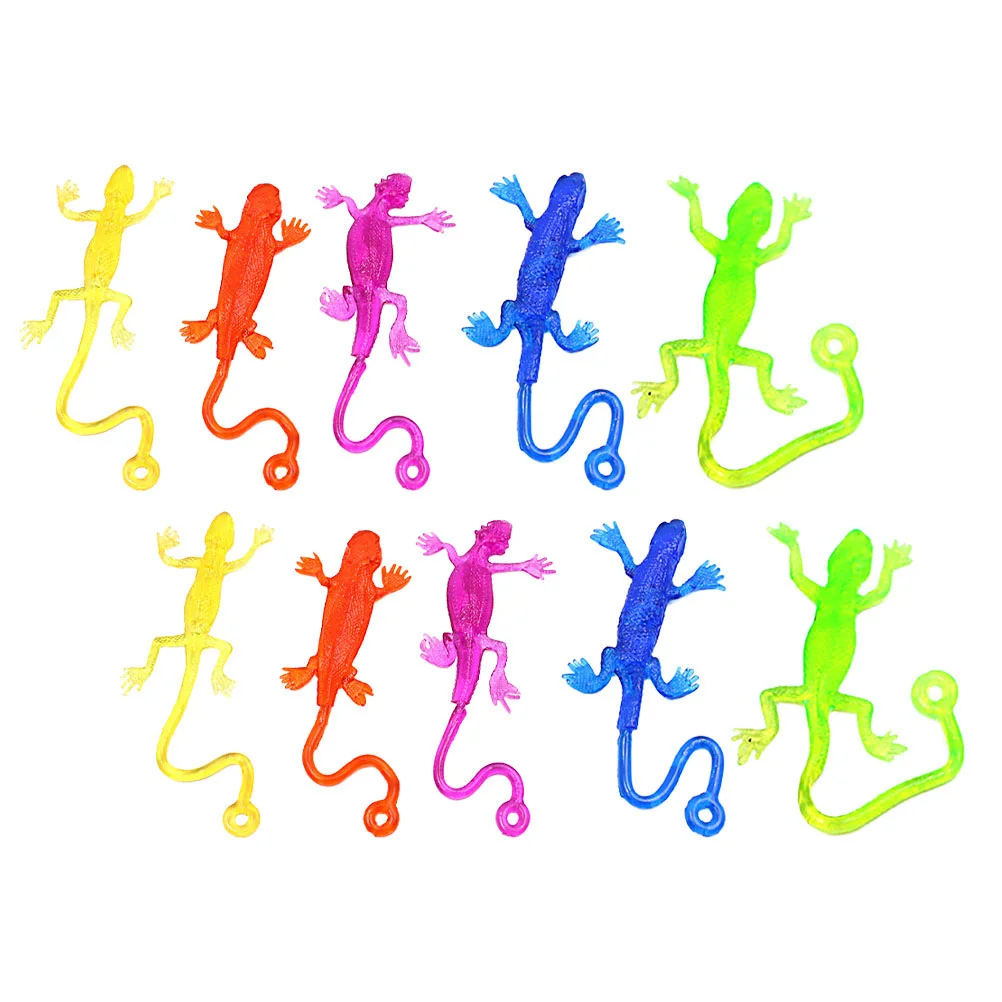 15 Pcs Lizard Soft Gummy Ball Novelty Toys Stretchy Kids Plaything Sticky Lizards Decompression Elastic