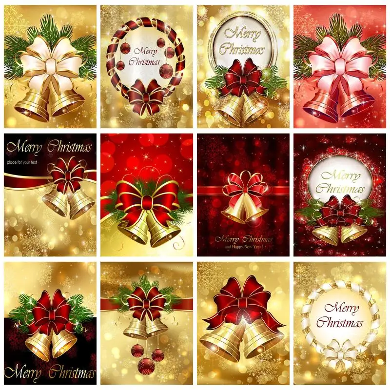 

RUOPOTY Painting By Numbers For Adults Kits Jingling Bell Paint kil Christmas Unique gift Home decoration