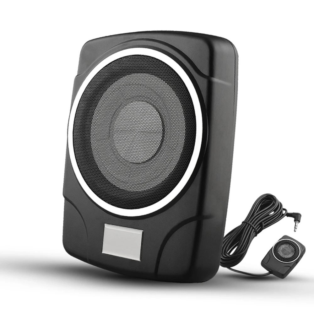 180W 10 Inch Slim Under Seat Active Subwoofer Aluminum Car Audio Powered Sub Speaker