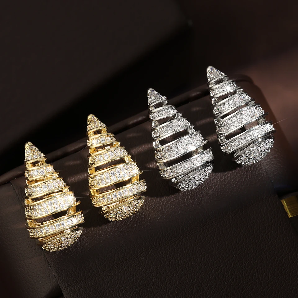 UILZ Bride Earrings For Women Wedding Accessories Rhinestone Gold Silver Summer forWomen Earrings Geometry Jewelry image 4