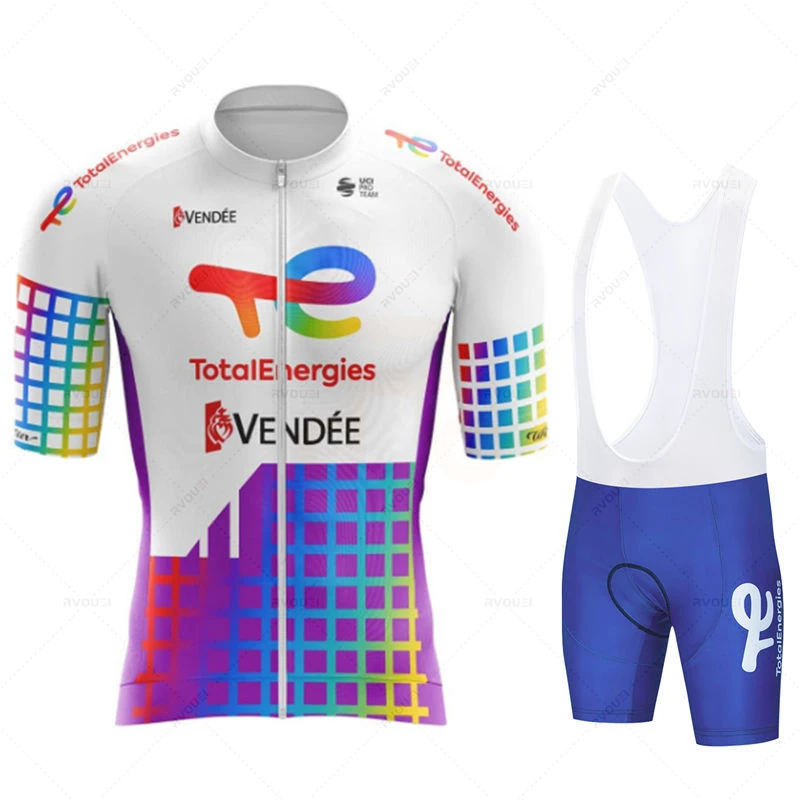 Total Energies Cycling Jersey Set Summer Short Sleeve Breathable Bicycle Men's Bike Clothing Maillot Ropa Ciclismo Uniform Suit