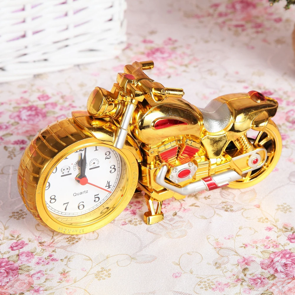 

Retro Motorcycle Alarm Clock with Quartz Movement Eye Catching Vintage Clock for Living Room Unique Gift Idea for Bikers