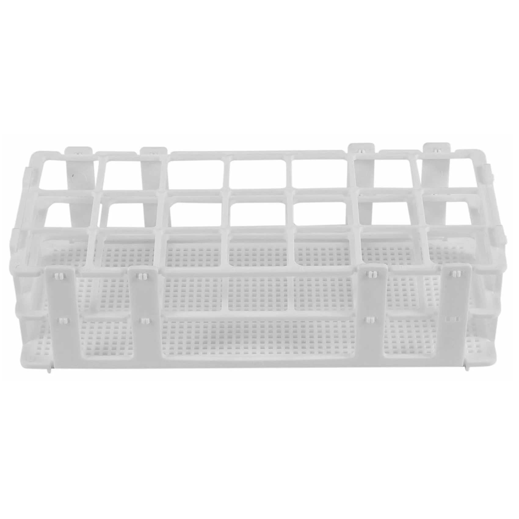 Rack per provette in plastica da 3 confezioni, supporto per provette da laboratorio a 21 fori per provette da 30mm, bianco, staccabile (21 fori)