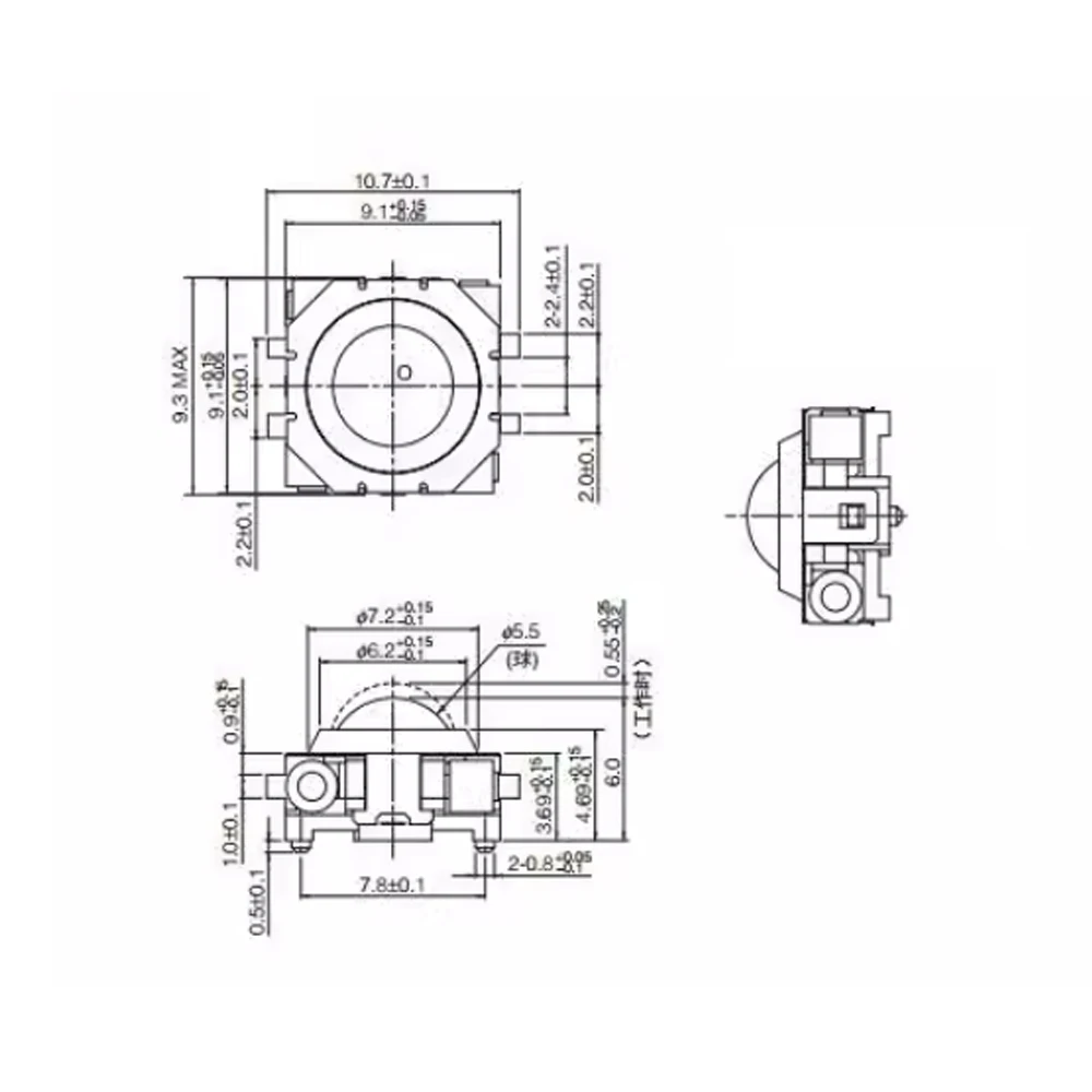 

1PCS Mini Mobile Phone Navigation Key Multi-directional Multi-functional Ball Switch DC15V 20mA Multi-functional Switch