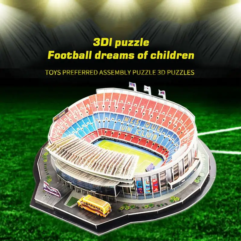 3D Stadium Simple Puzzle Model Building No Need Of Glue Tools Printed Foam Board Building Kit DIY Assembly Toys For Kids Adults