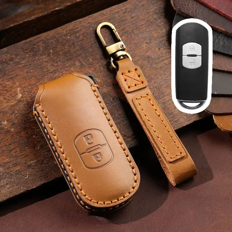 

1pc 2/3 Button Leather Car Key Cover Case For Mazda 3 Alexa CX-30 CX30 CX5 CX-5 CX8 CX9 CX4 2019 2020 2021 2022 2023 Accessories