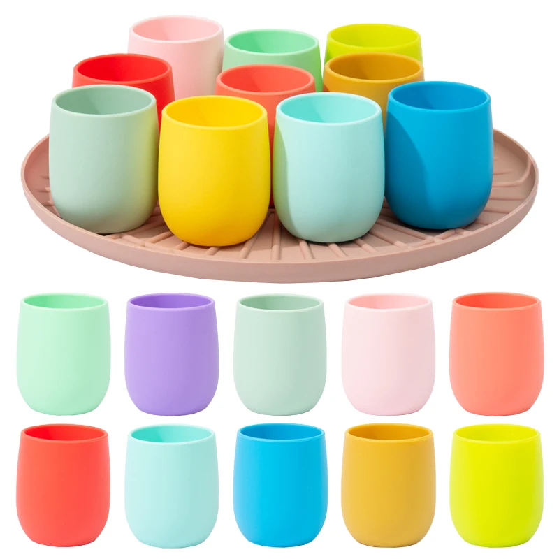 

Baby Learning Drinking Solid Color Kids Feeding Cup Infant Toddler Tableware Drinkware Feeding Accessories Vaso Silicona Bebe