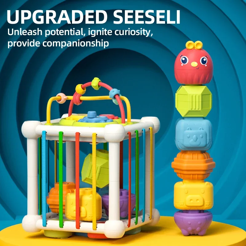 Giocattoli educativi per l'apprendimento del bambino Blocchi di forme colorate Gioco di smistamento Inny 0 12 mesi Regali giocattolo Puzzle a forma di arcobaleno per bambiniGiocattoli