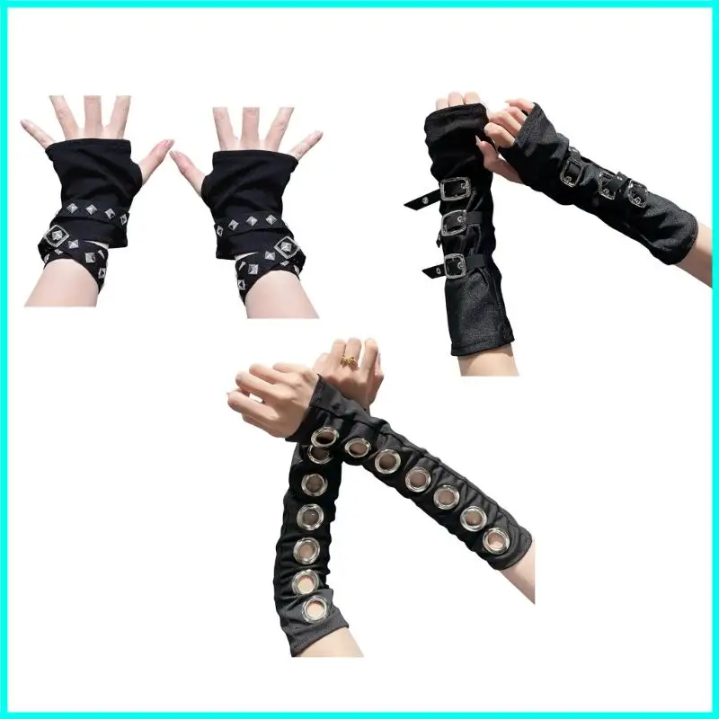 

Панк -рукава рукава воздухопроницаемые эластичные дизайнерские рукавов рукавицы рукава манжеты для музыкального фестиваля и