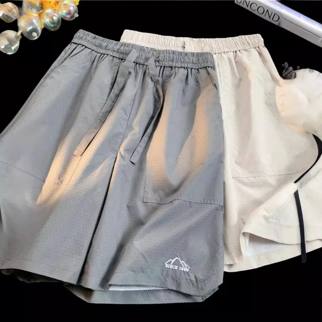 

Men New Dopamine Mesh Quick Dry Breathable Shorts Summer Men Sports Thin Loose Casual Pants Summer Shorts Loose Active Pants