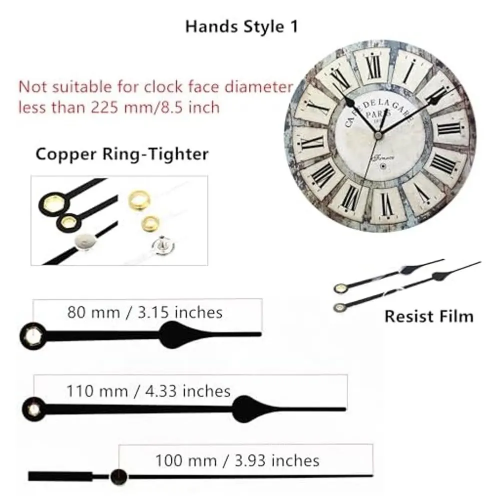Pendulum Clock Movement 12888 Step Mechanism 20 Mm Shaft 11.7 Mm Thread Fits 4 8 Mm Panels Includes 3 Hand Sets DIY Repair