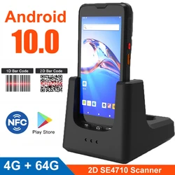 RUGLINE Octacore Android 10 mobilny kolektor danych 1D 2D skaner kodów kreskowych IP67 wytrzymały ręczny czytnik PDA UHF RFID z 4G RAM 64G