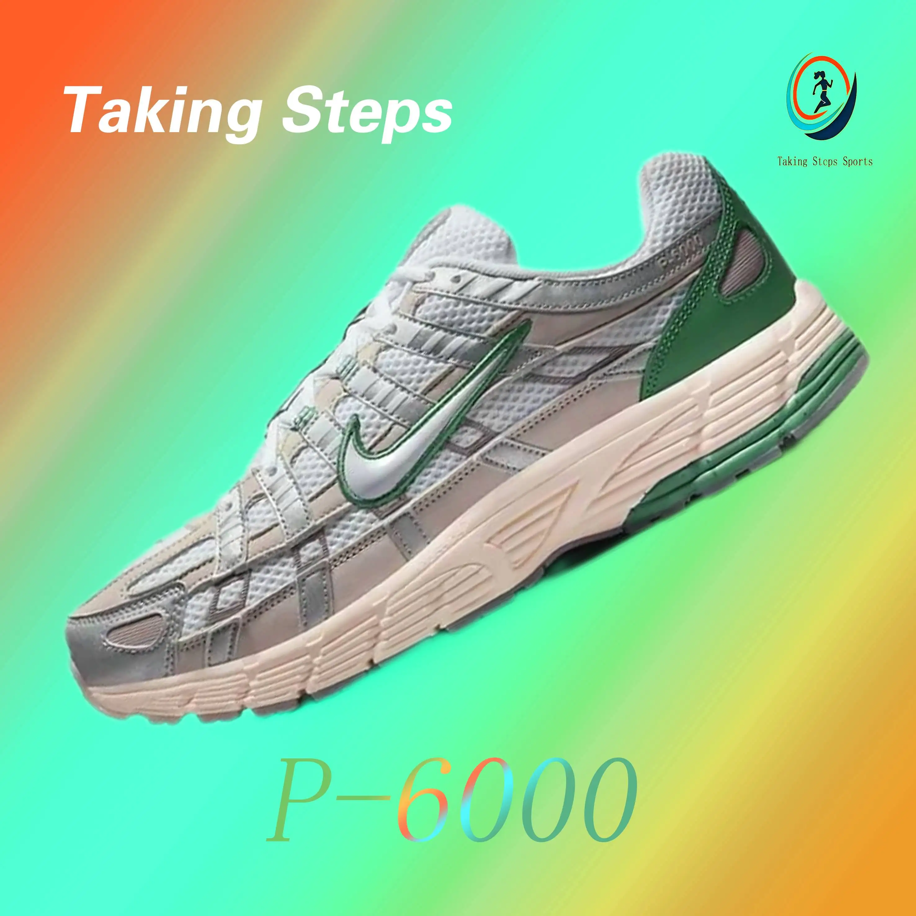 Nike P-6000 Fashion Retro Running Shoes Soft Wearable Breathable Men's and Women's Sneakers Gray Green