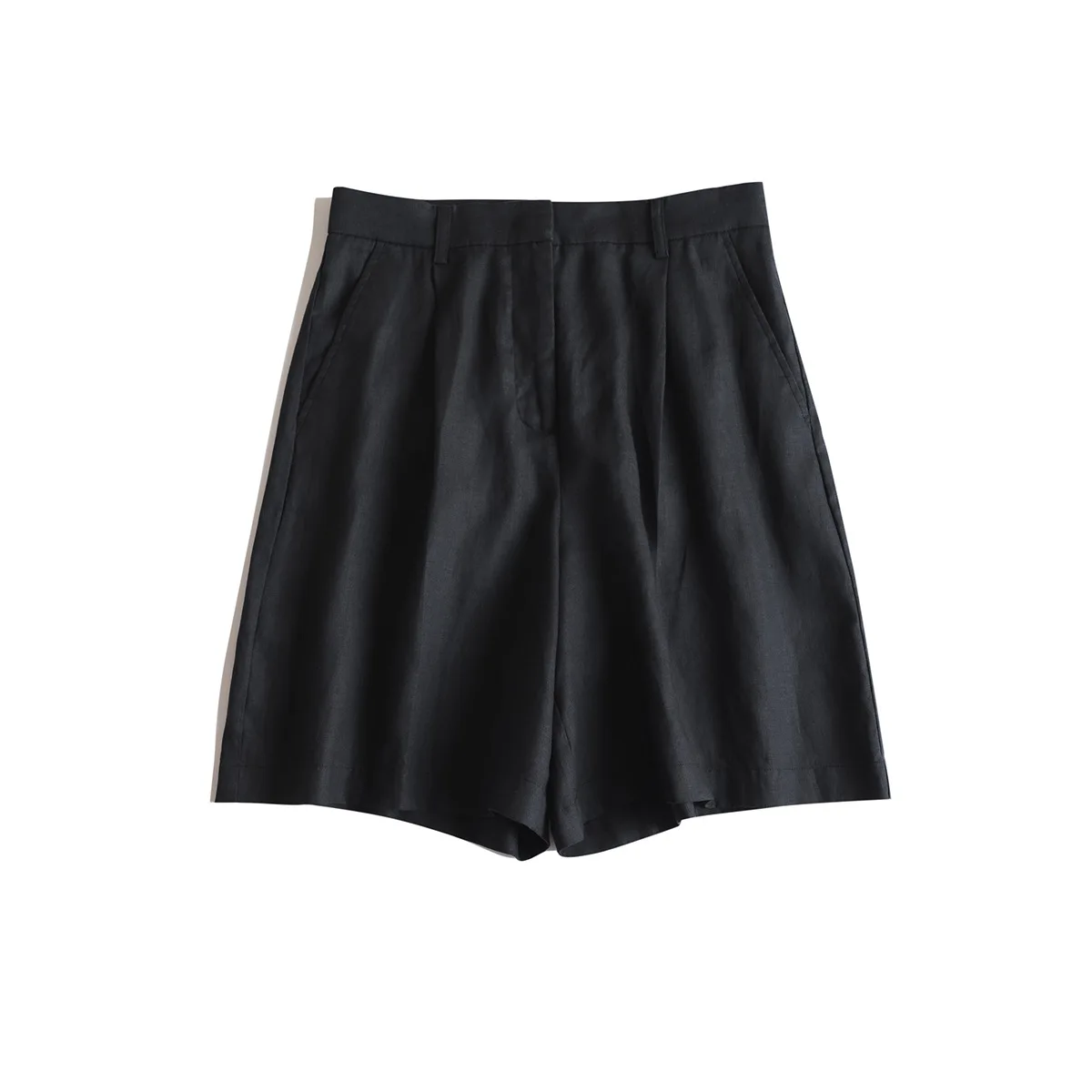 Pantaloncini larghi a vita alta casual tinta unita da donna estivi