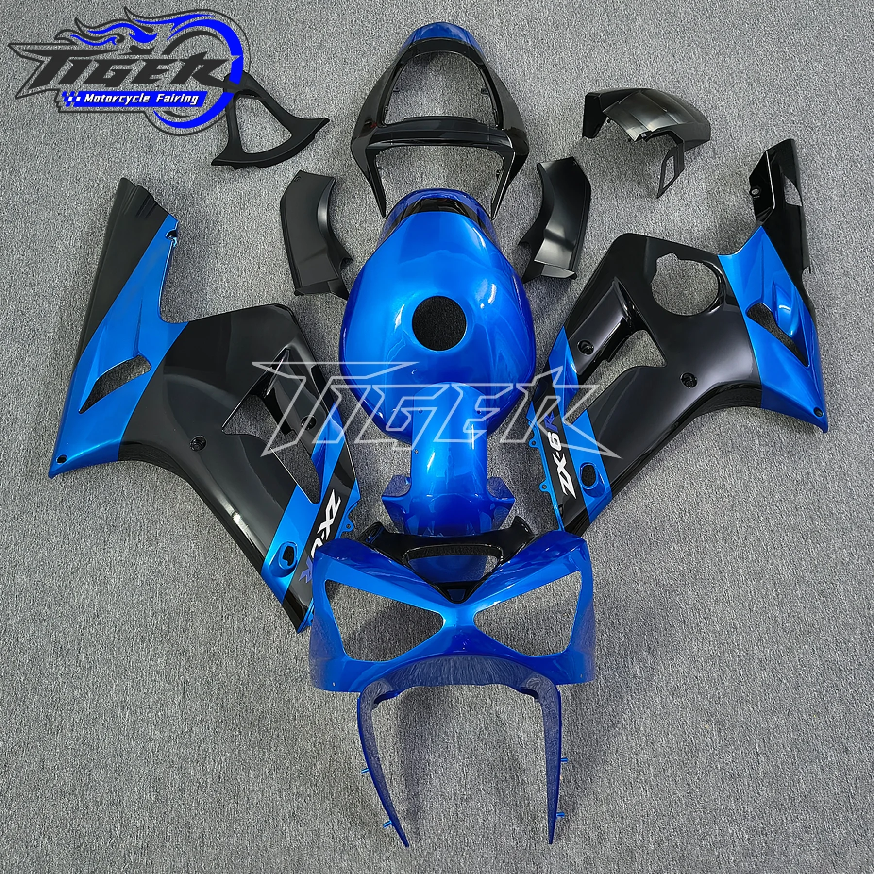 Motorcycle Injection fairings kit for Kawasaki Ninja 2003 2004 ZX6R New plastic fairing kits ZX 6R 636 blue black body parts