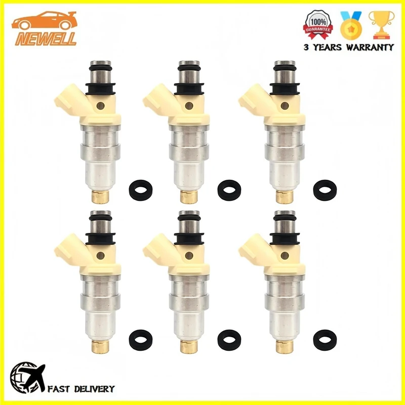6pcs 23209-70110 23250-70110 Fuel injector For TOYOTA CROWN MARK2 CHASER CRESTA 1995-2001 JZS155 GS151 1GFE