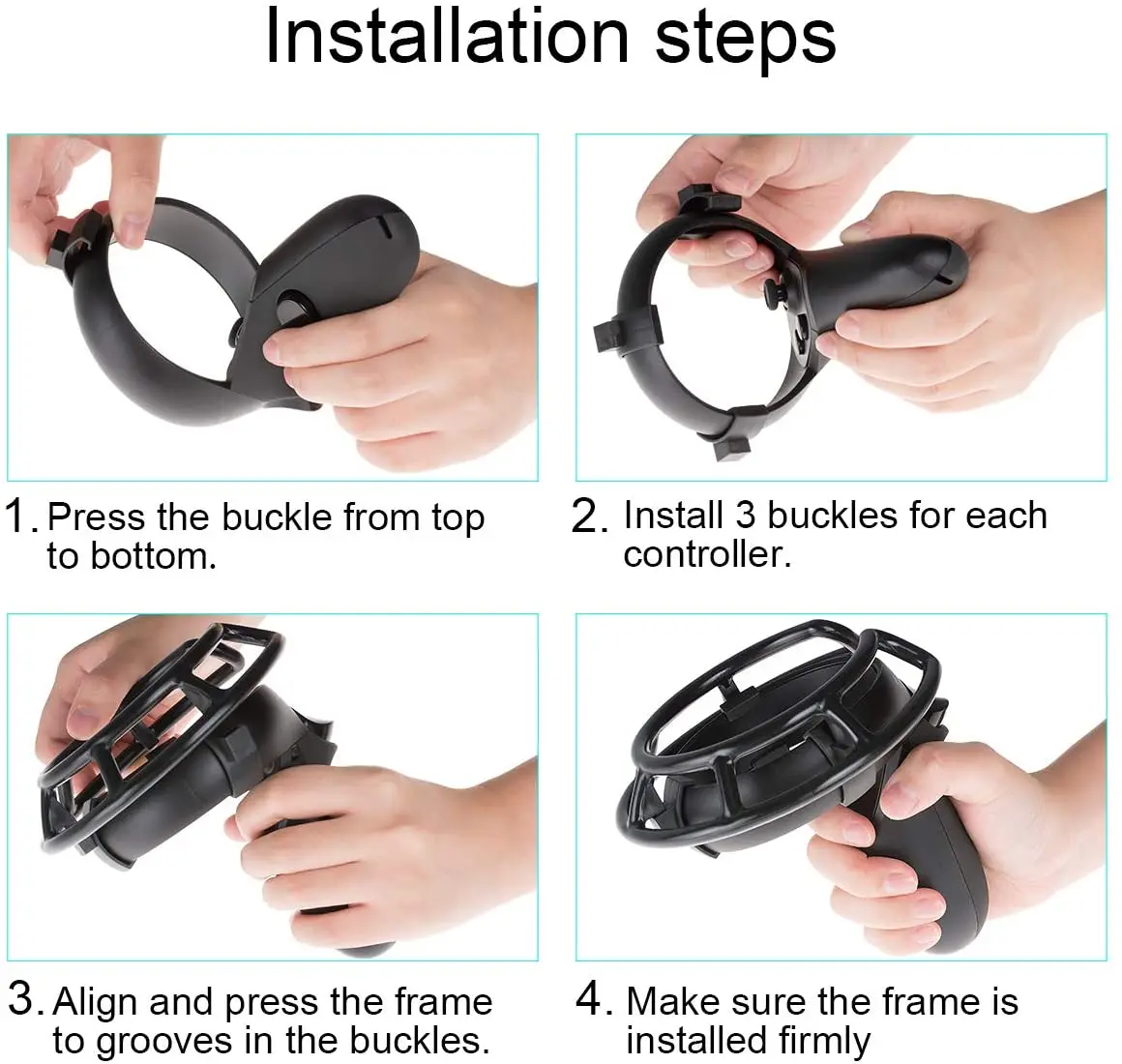 Para Orzero Anti-Shock Controller Frame Capa Protetora Compatível para Meta Quest 2, Oculus Quest 2, Oculus Quest, Rift S VR - B