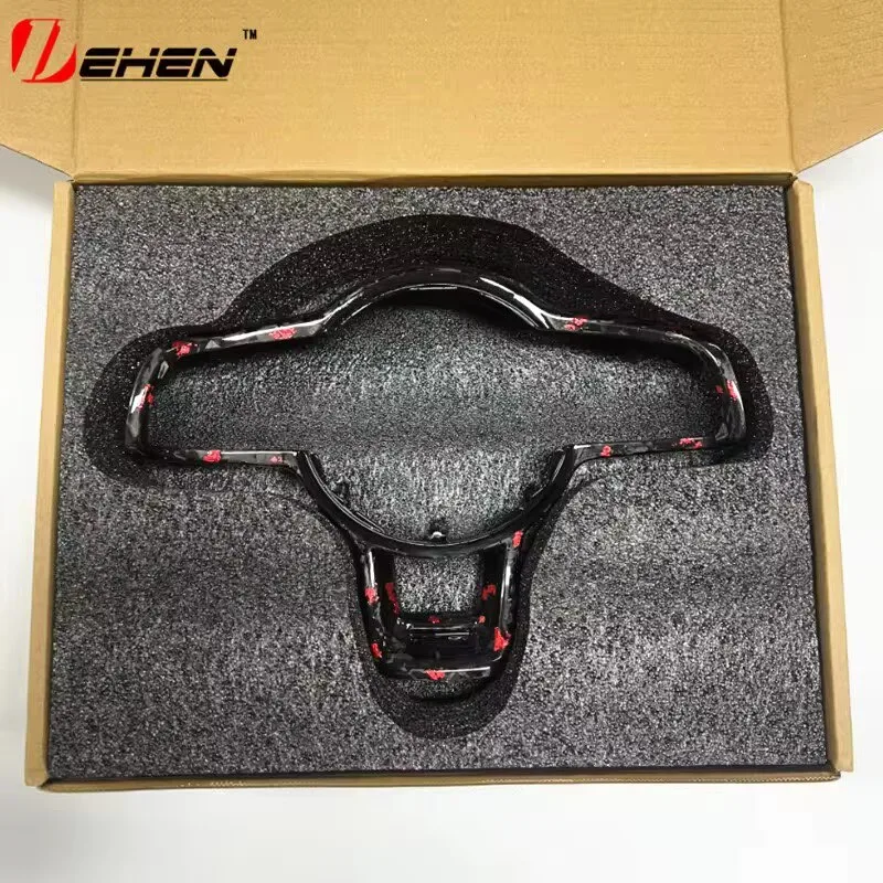Carbon fiber steering wheel cover is suitable for Volkswagen MK7 GTI R Golf 7 Golf 6 MK7 MK7.5 Passat B8 Scirocco Update Edition