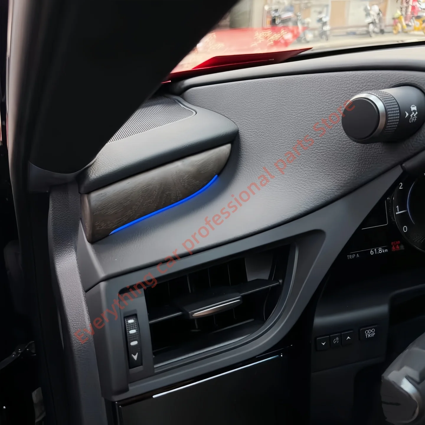 سيارة LED الضوء المحيط لكزس ES الخشب الحبوب لوحة داخلية 64 لون أضواء الباب تعديل الغلاف الجوي زر APP التحكم #5