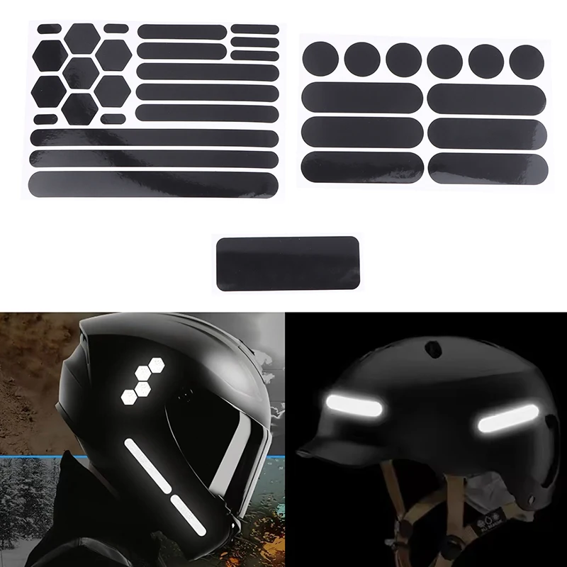 

1Sheet Motorcycle Helmets Invisible Black Reflective Stickers Simple And Effective Reflective Tape For Motorbike Helmets Bikes