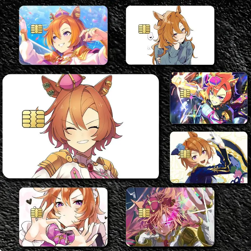 Uma Musume T-Tm opera o 4pcs 1Set Card Stickers Small Waterproof Chip 4PCS Card Sticker Anti-Scratch