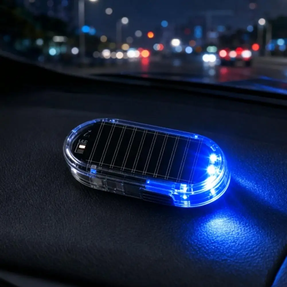 Car Anti-theft Light Solar Car Fake Security Alarm Light LED Flashing Warning Lamp Anti Theft Simulated Warning Light Universal