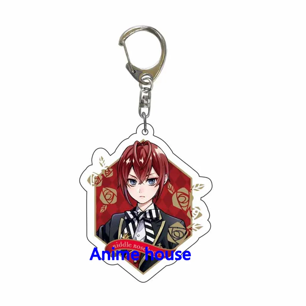 6cm Anime  Acrylic Keychain Game Twisted Wonderland Character Vil Schoenheit Key Chain Unisex Bag Pendant  Key  Gifts