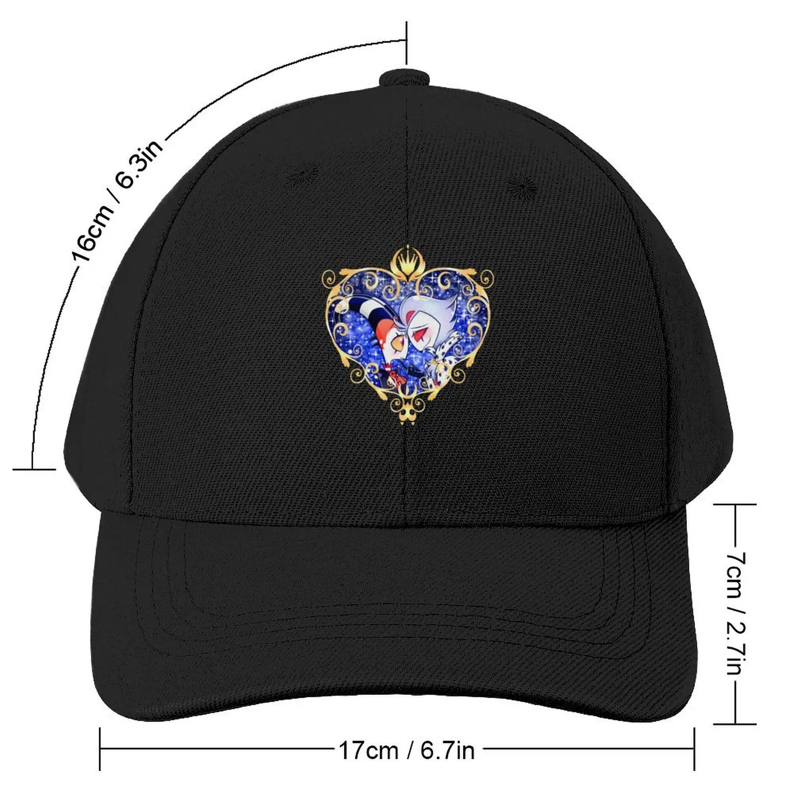 Helluva Boss Stolas and Blitzo Heart Frame Baseball Cap Anime Hat Sun Cap Hood cute For Man Women's