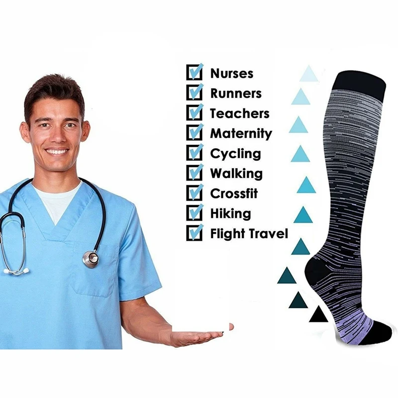 Compression Stockings Nursing Women And Men Stockings Best Medical Nursing Hiking Travel Flight Socks Running Fitness Socks