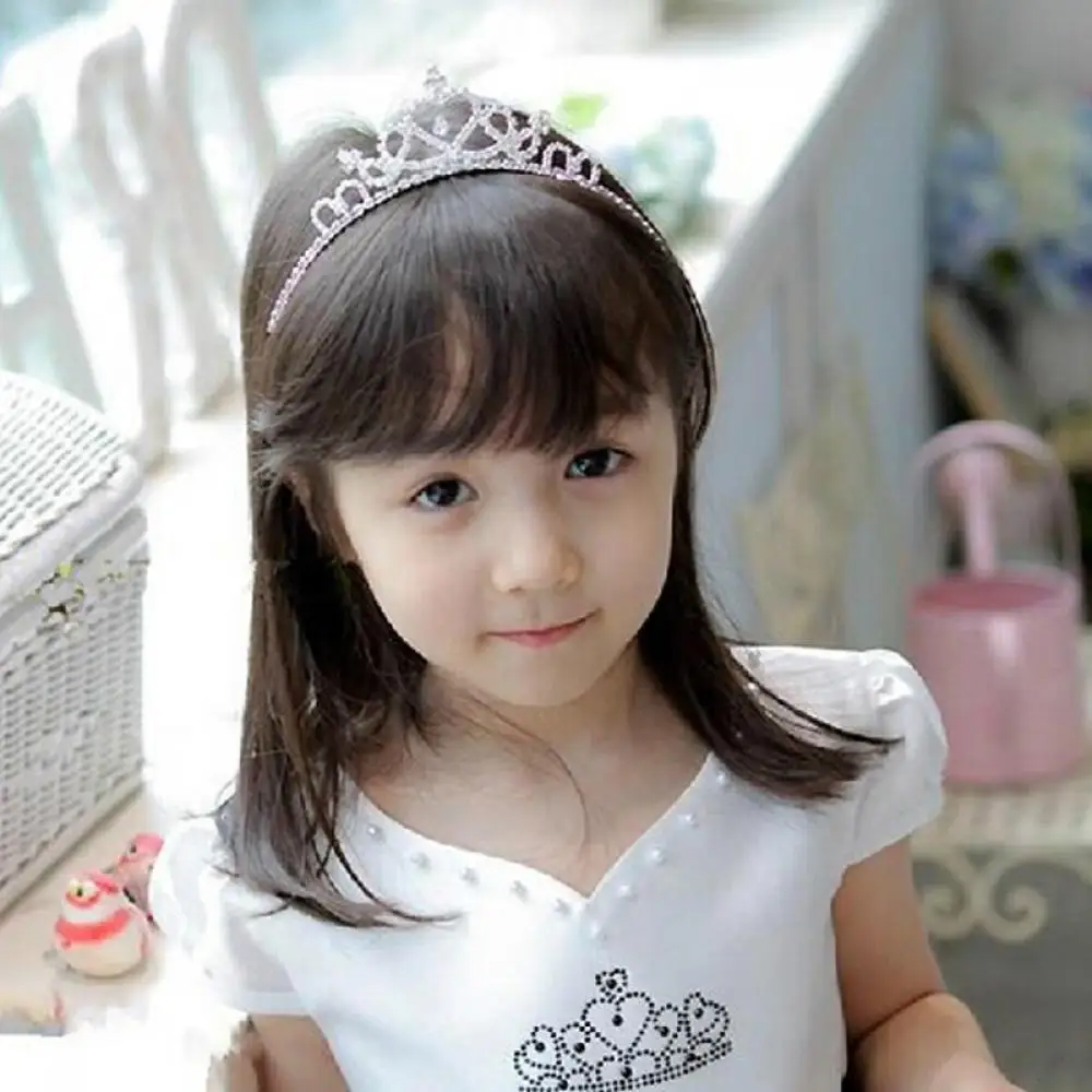 Ikat Kepala Simpai Rambut Mahkota Kristal Tiara Pengantin Berlian Anak Perempuan Bayi