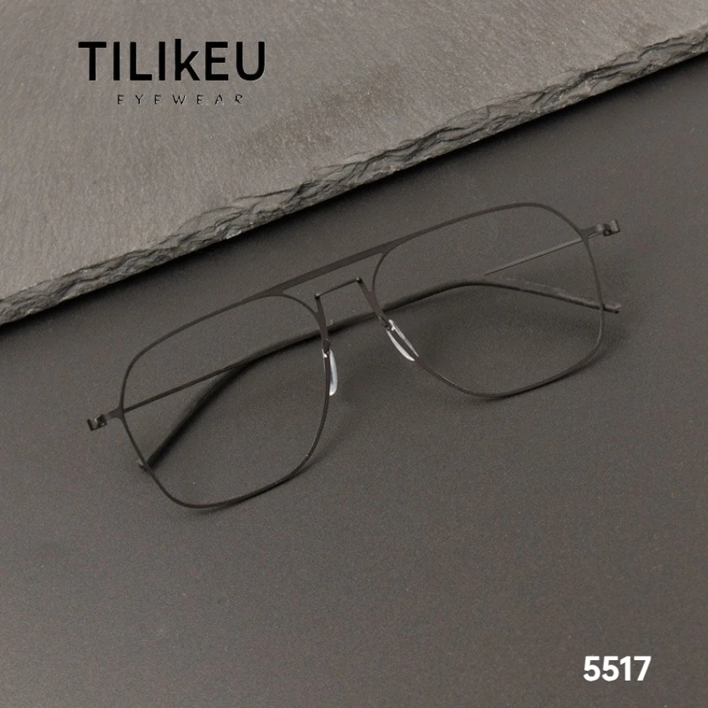 

Denmark Brand Pure Titanium Pilot Eyeglasses Frame Men Full Frame Thin Rim Titanium Screwless Glasses Frame Ultralight Gafas New