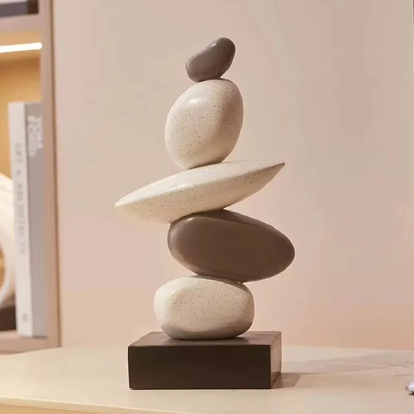 Nordic Modern Figurines Desktop Decor Living Room Wine Cabinet Art Sculptures Ornament Feng Shui Stone Statue Resin
