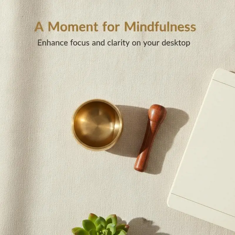 Mini-Messingschale für Gesang, Traditionelle Beruhigende Klangschale für Tägliche Achtsamkeitspraxis, Meditation und Angstlinderung – Detail 2
