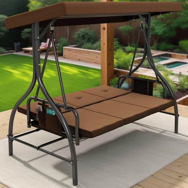 Heavy duty patio swing with canopy sale